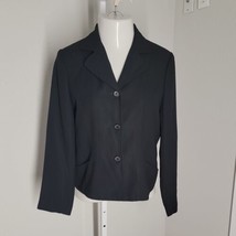 Uniform John Paul Richard Classy Collared Blazer ~ Sz 10 ~ Black ~ Long ... - $23.39