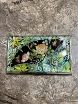 Vintage Cloisonne Silver Tone Metal Butterfly Business Card Case Holder - $44.99