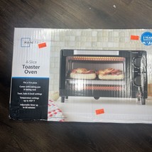 Mainstays 4 Slice Toaster Oven with 3 Setting, Baking Rack and Pan, Black - £13.50 GBP