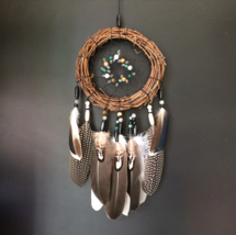 Norse Style Dreamcatcher With Natural Feathers - $21.00