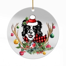 Cute Maltese Dog Antlers Reindeer Christmas Ornament Acrylic Gift Tree Decor - £13.14 GBP