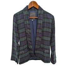 Stories By Kelly Osbourne Green Navy Plaid Tartan Button Front Jacket Si... - $49.99