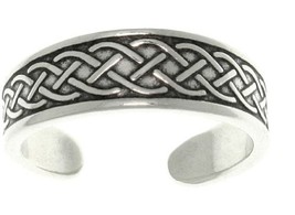 Jewelry Trends Celtic Irish Weaved Braided Sterling Silver Toe Ring Adjustable-S - £23.52 GBP
