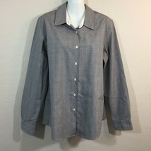 Charter Club Black Button Up Top Office Casual Blouse Size 12 - $29.99
