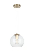 Home Decorators Collection 1-Light Antique Brass and Glass Mini-Pendant - £18.62 GBP