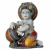 Hindu God Young Baby Krishna Vishnu Stealing Butter From The Gopis Statu... - $30.99