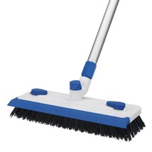 Floor Grout Scrub Brush With Squeegee 3 In 1, 55&#39;&#39; Extendable Long Handle Floor  - £19.10 GBP