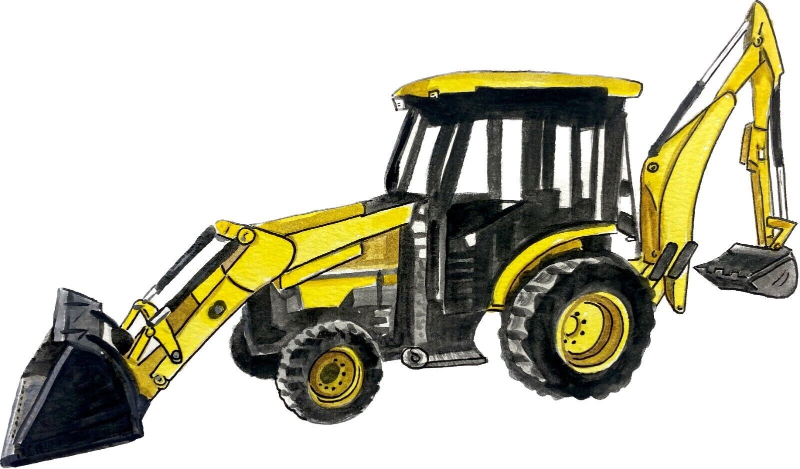 Backhoe Tractor Equipment Decal/Sticker Auto Camper Tailgate Hood Phone ...
