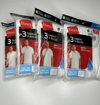 Hanes 777 Men ComfortSoft V-neck Undershirt 3-pack Small White (4 Packs) D1 - £26.76 GBP