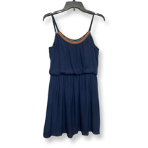 Iz Byer Womens Fit &amp; Flare Dress Blue Mini Scoop Neck Spaghetti Strap M - £8.13 GBP