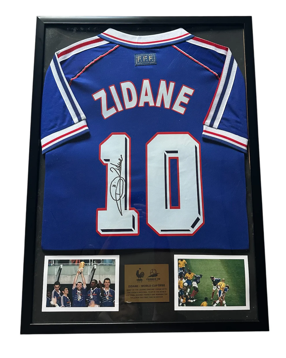 Zidane World Cup 1998 edition Autographed Framed jersey// FREE FAST USA ... - €248,96 EUR