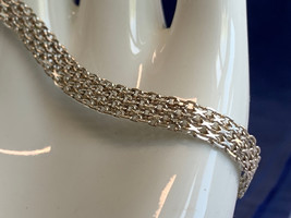 Sterling Silver Bracelet 5.08g Fine Jewelry 7&quot; Woven Braid Chain Lobster Clasp - £23.70 GBP