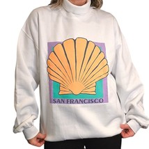 Retro 80s San Francisco Turtleneck Crewneck Sweatshirt White NWOT Seashe... - £52.02 GBP