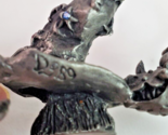 Pewter Dragons Fighting over Jeweled Wizard Hat Signed &quot;D&quot; 1989 Vintage - £15.54 GBP