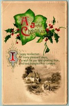 A Joyful Christmas Holly ICbin Scene Poem Embossed Winsch Back DB Postcard F7 - £3.47 GBP