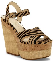 Jessica Simpson Jirie2 Zebra Print &amp; Cork Platform Sandals, Multi Sizes Natural - £79.60 GBP