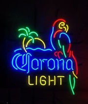 New Corona Light Parrot With Palm Tree Beer Lager Neon Sign 20&quot;x16&quot; - £120.59 GBP