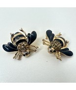 Vintage BUMBLEBEE BROOCH Pin Lot Of 2 Bee Rhinestone Enamel Costume Jewelry - £7.49 GBP