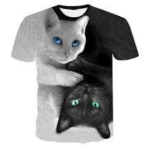 Men's T-shirt 3D printed animal cat casual short sleeve - $19.99