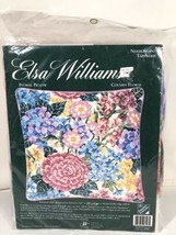 Elsa Williams Vintage Nan Bombard Floral Pillow Needlepoint Tapestry Made In USA - $59.39