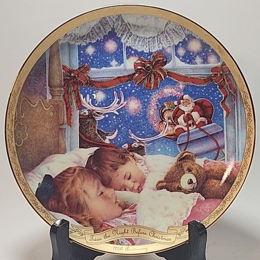 Night Before Christmas &quot;A Long Winter&#39;s Nap&quot; 175 Anniversary Plate Bradf... - $24.74