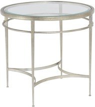 Side Table Antique Patina Finish Glass Beveled Round Mad WB-576 - £1,717.81 GBP