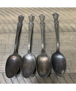 Set Of Four Old Company Vintage Plate Pattern Soup Spoon Silver Plate Mo... - $24.44 CAD