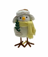 Target Wondershop Chip Felt Bird Holding Sprig Hat Yellow Scarf Christma... - $8.15