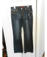 ZANADI Blue Jeans Distressed Embellished 11 Boot Cut Rhinestones Double ... - £23.85 GBP