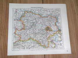 1929 Vintage Map Of Lower Austria Niederösterreich Vienna Wien Linz Salzburg - £13.45 GBP