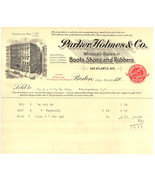Parker Holmes Boston MA invoice waybill booth shoes 1900 advertising eph... - $269.53 MXN