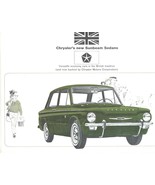 Chrysler Sunbeam Sedan brochure 1965 advertising original auto vintage  - €12,05 EUR Chrysler Sunbeam Sedan brochure 1965 advertising original auto vintage  - €12,05 EUR