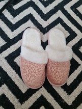 Pink and Gold Mule Fur Slippers Fwomen Size LARGE EXPRESS SHIPPING. - £0.90 GBP