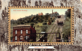 Hamilton Ontario Canada~East Incline Railway~Faux Wood Frame Postcard - £6.88 GBP