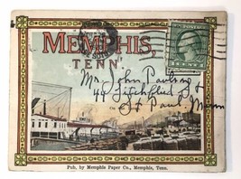 1920 Memphis Tennessee  Mini Souvenir Folder 18 color strip fold-out w/ ... - $12.00