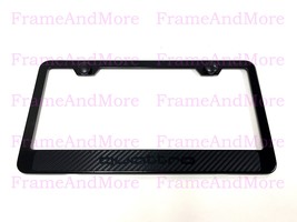 1x Quattro Carbon Fiber Style Stainless Black Metal License Plate Frame ... - £11.30 GBP