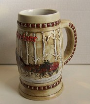 1981 Budweiser christmas beer stein snowy woodland Ceramarte - $75.00