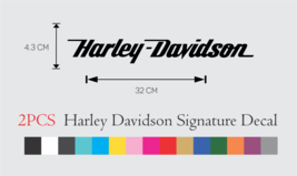 2 PCS Harley Davidson Signature Logo Vinyl Decal Sticker 13 INCH SET - £13.32 GBP+