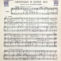 Jesus The King Song Sheet Music Le Noel 1911 Antique Print French DWT14B - £19.66 GBP