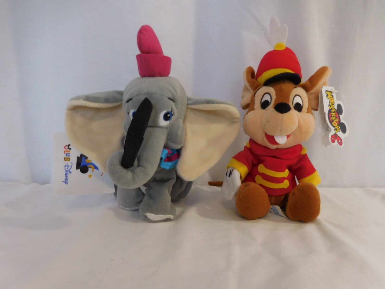 Primary image for Disney Store Mini Bean Bag Dumbo and Timothy Mouse  RARE Club Disney Tag