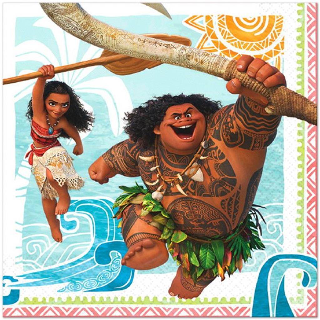 Disney Moana Birthday Lunch Dinner Napkins Party Supplies 16 Per Package NEW