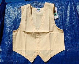 Yellow  Broadcloth Vest XL 100% Cotton Button Front Dominion Apparel  NWT - $25.74