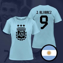 Argentina Alvarez Champions 3 Stars FIFA World Cup Qatar 2022 Light Blue T-Shirt - £23.62 GBP+