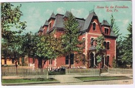 Pennsylvania Postcard Erie Orphanage Home For The Friendless 1911 Hauck &amp; Sons - £2.81 GBP
