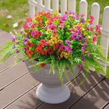 Artificial Faux Outdoor Flowers Plants For Summer Outside Decoration, 14 Bundles - $32.99