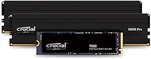 Crucial T500 1TB Gen4 NVMe M.2 Internal Gaming SSD Pro Desktop RAM 48GB ... - $444.99
