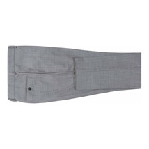 Men Renoir Flat Front Pants 100% Soft Wool Super 140s Classic Fit 508-5 Lt Gray image 5
