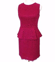 Cynthia Steffe Dress Womens 6 Lace Overlay Sleeveless Peplum Work Party ... - £26.11 GBP