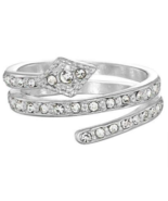 AVON Symbol Sparkle Wrap Ring Silvertone with Clear Rhinestones Size 8 NEW - £10.50 GBP