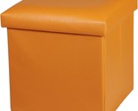 The 12 X 12 X 12-Inch (Orange) Nisuns Ot01 Leather Folding Storage Ottom... - $37.92